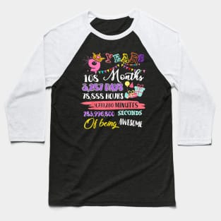 Teacher 9th Birthday For Girls 9 Years Old Being Baseball T-Shirt